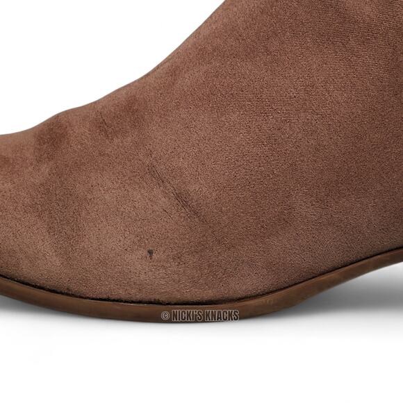 Madeline Girl Tabitha 2 Faux Suede Ankle Boots Taupe Size 9.5 Women - Picture 3 of 13